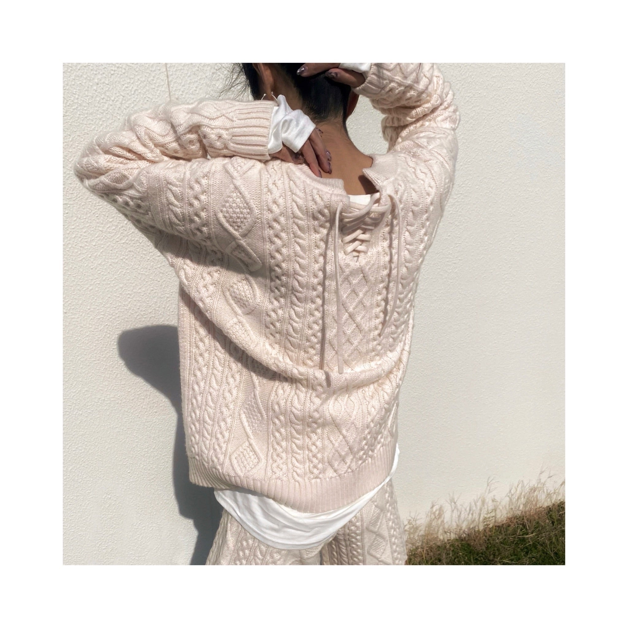 ALAIN laceup woolknit