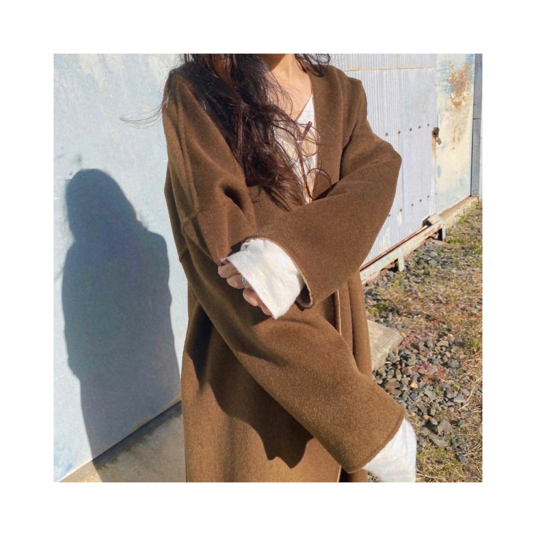 long reversible wool handmade coat