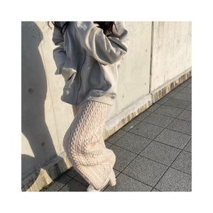 wool cable knit pants