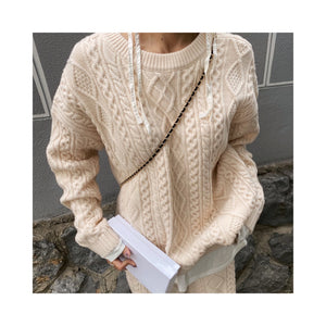wool cable knit pants