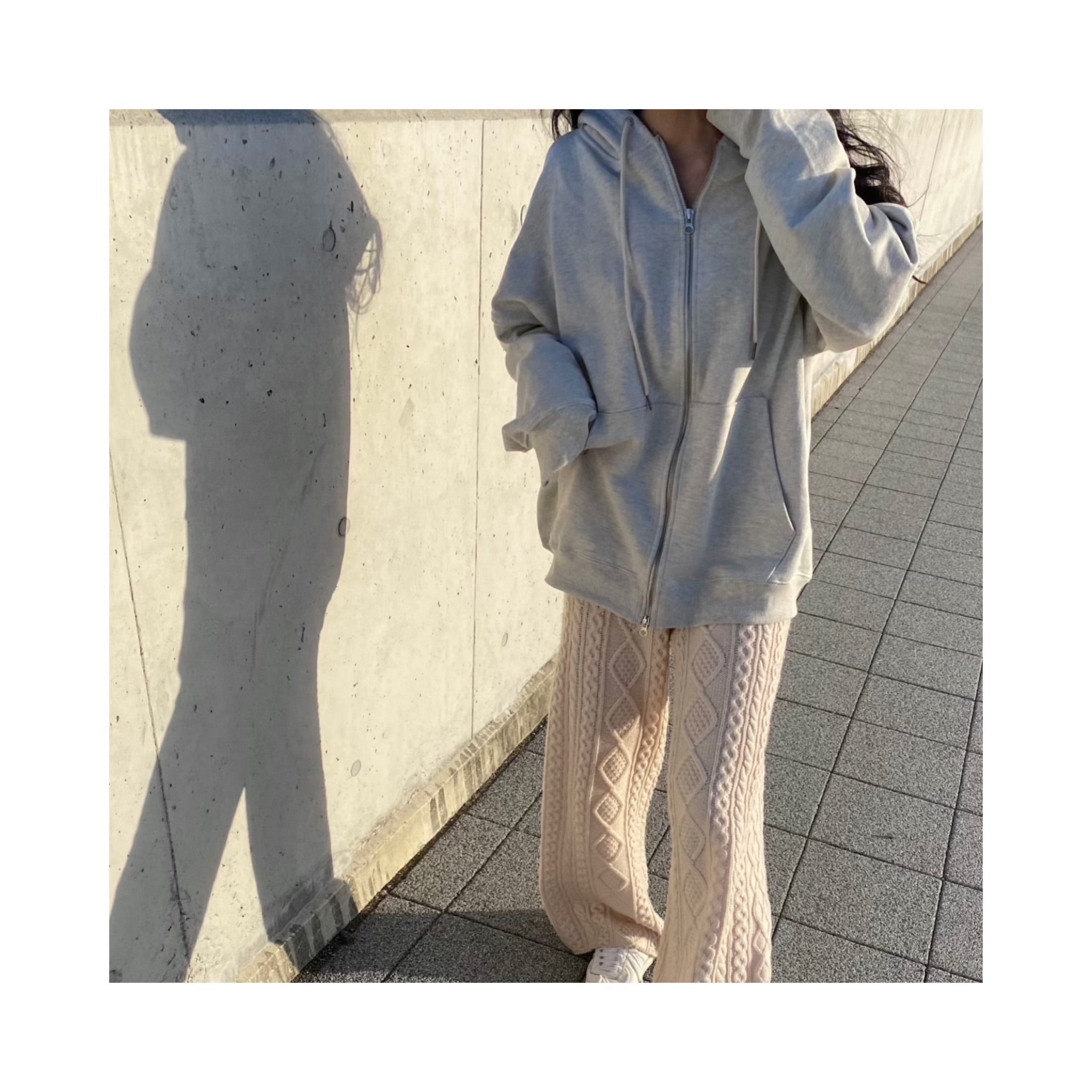wool cable knit pants