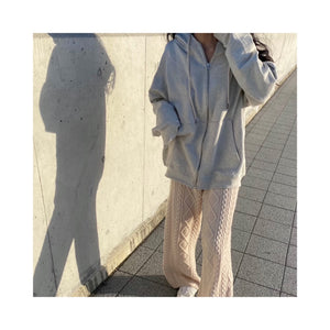 wool cable knit pants