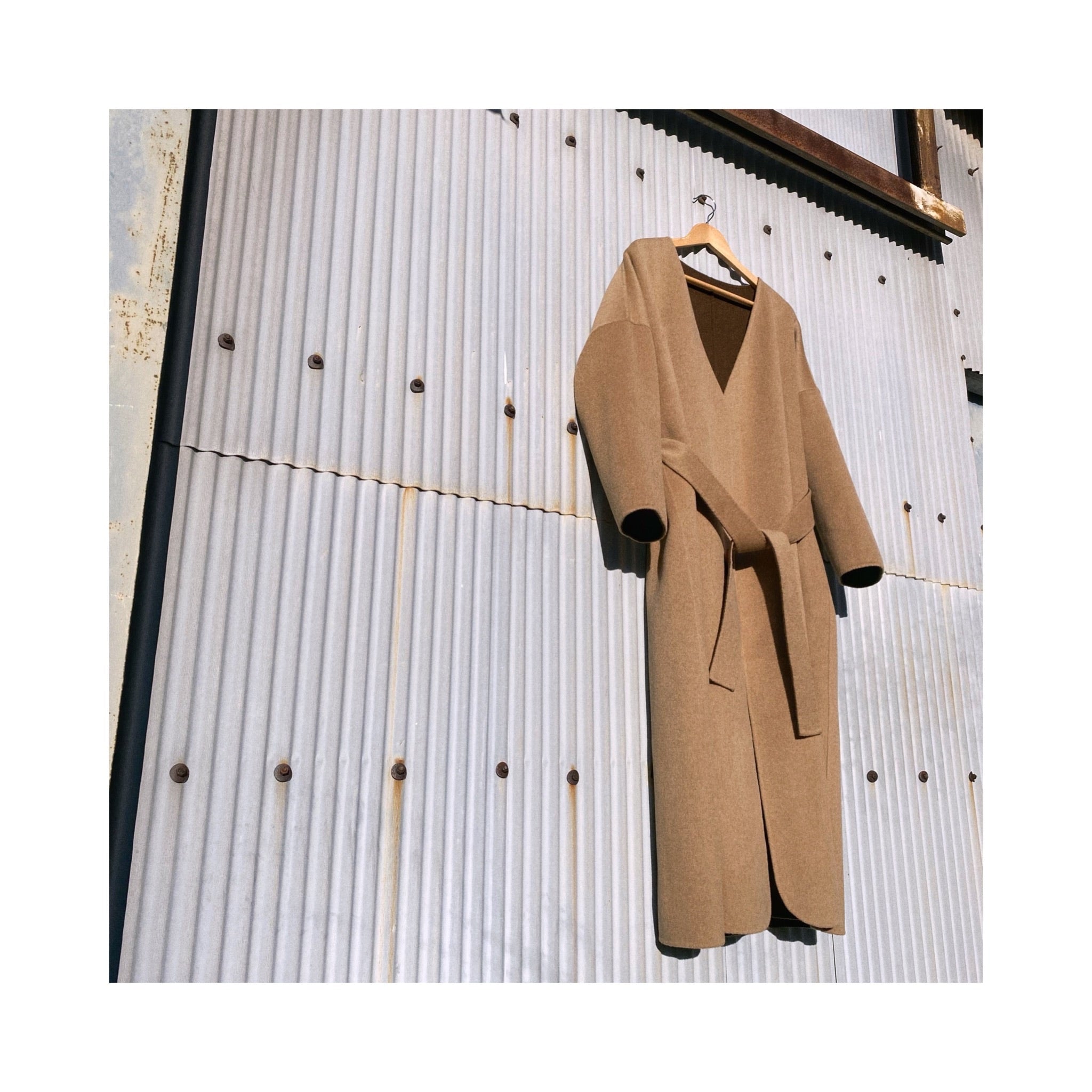 long reversible wool handmade coat