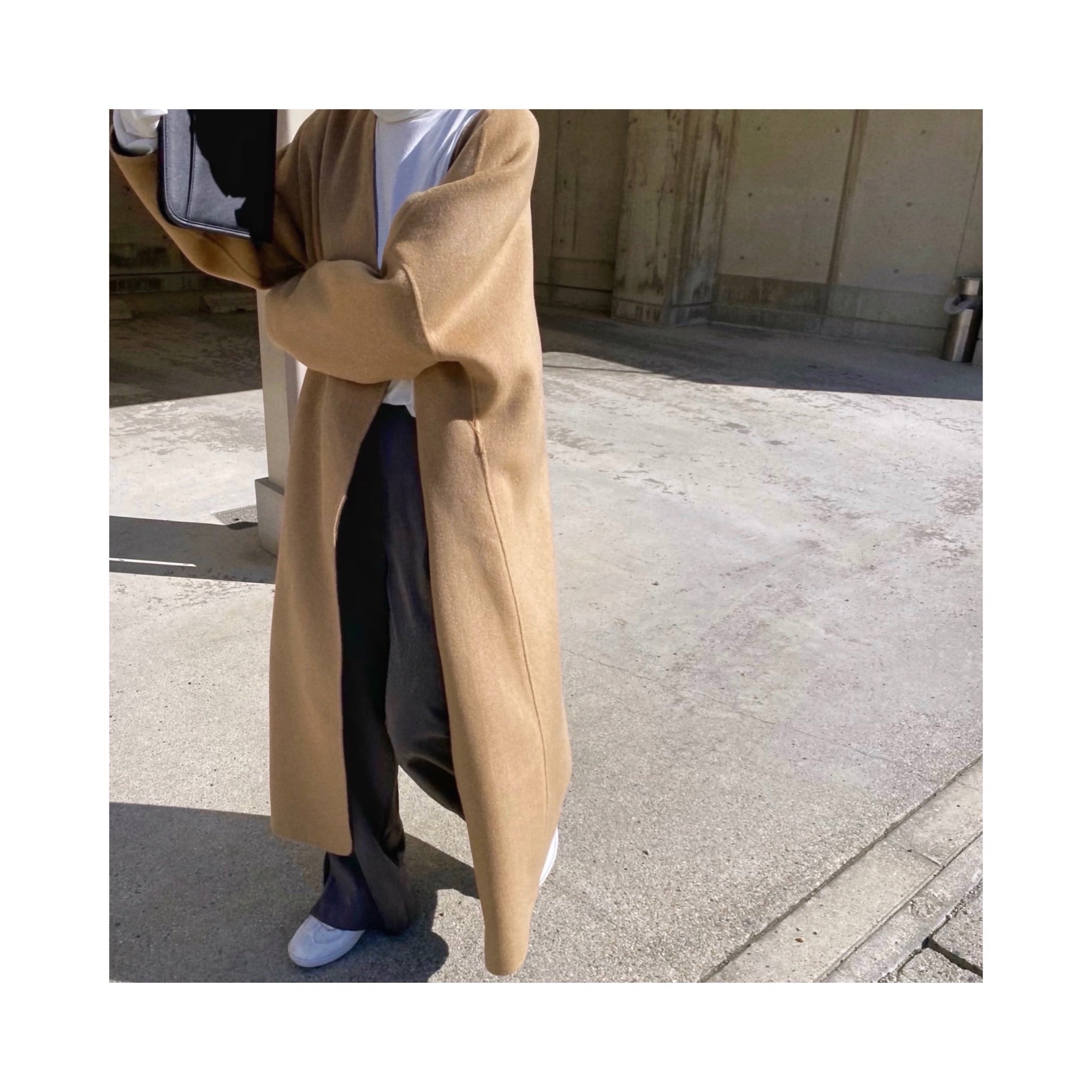 long reversible wool handmade coat