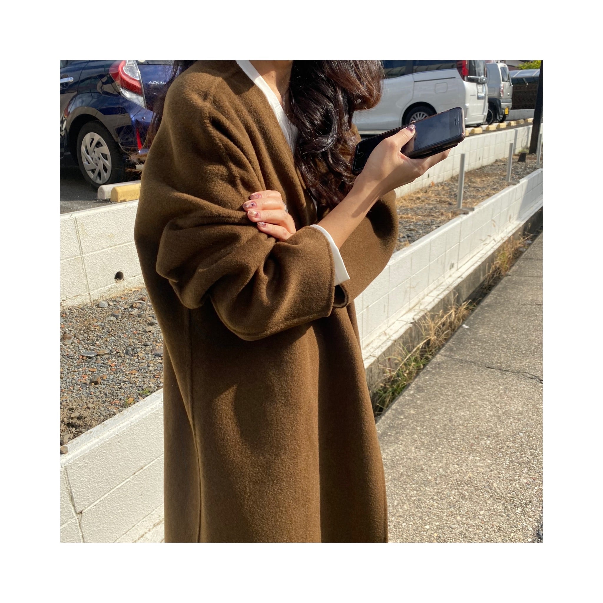 long reversible wool handmade coat