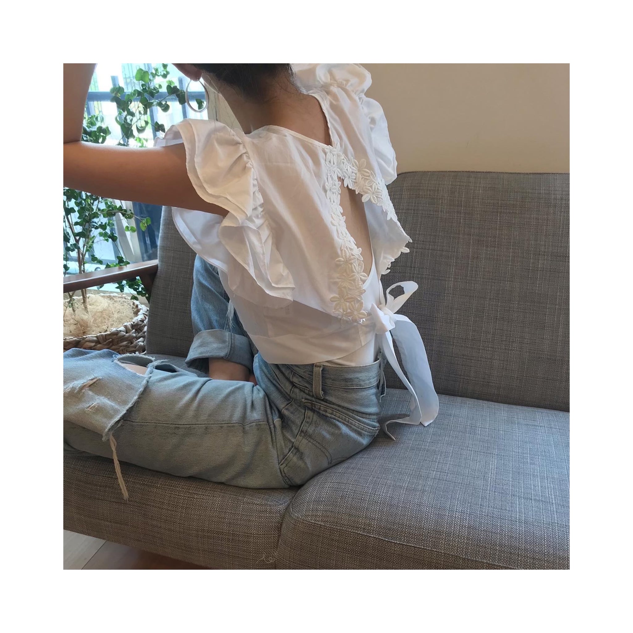 back embro blouse