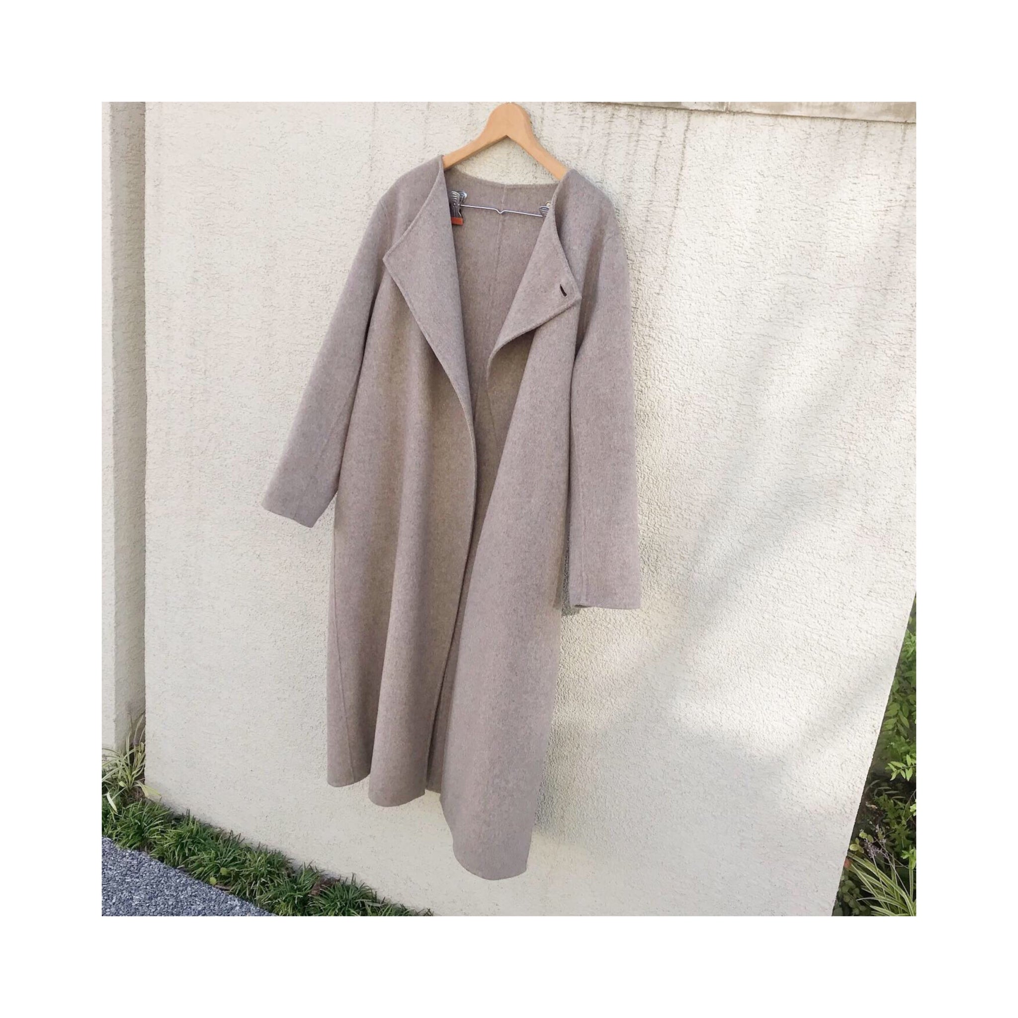 beige oatmeal handmade coat