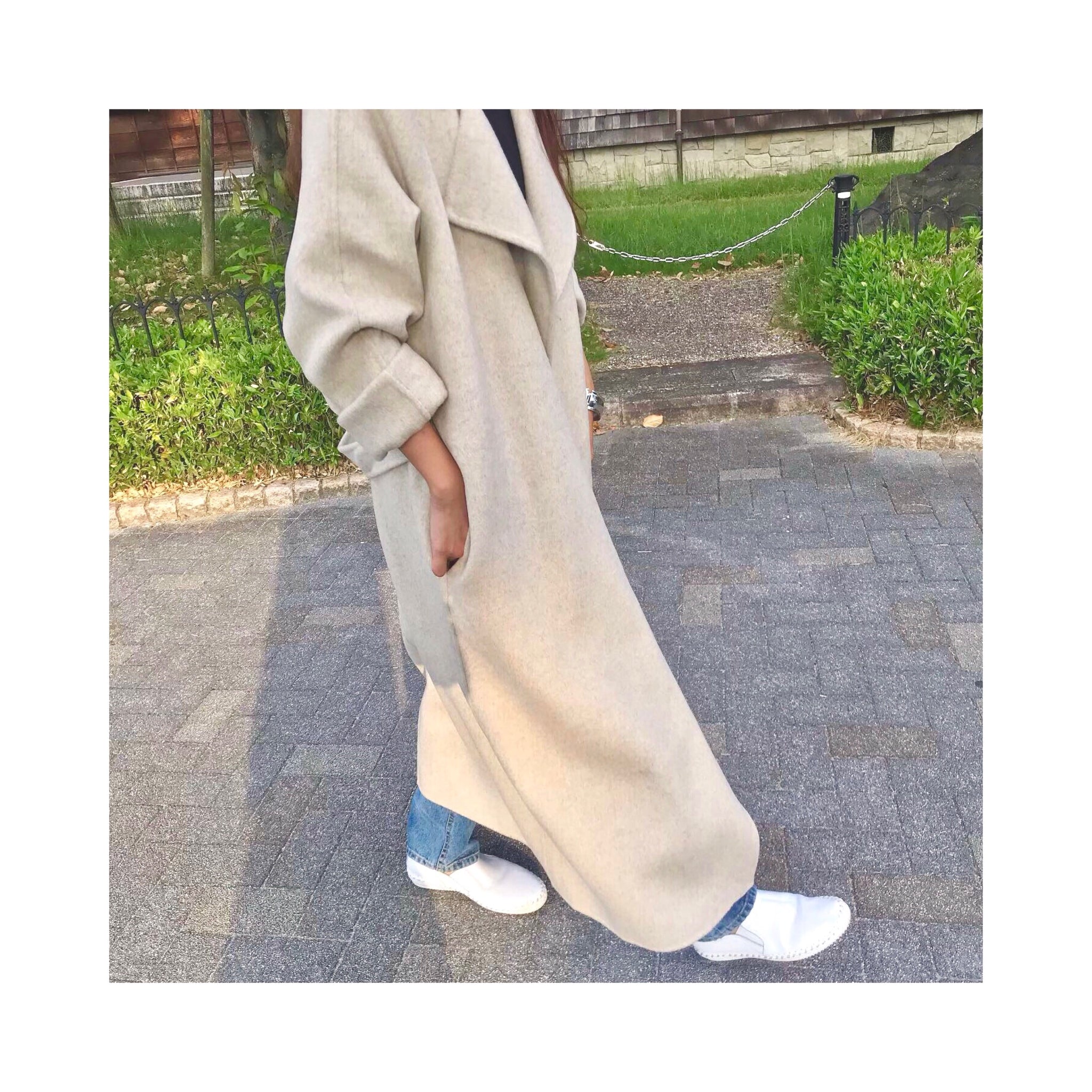 beige oatmeal handmade coat