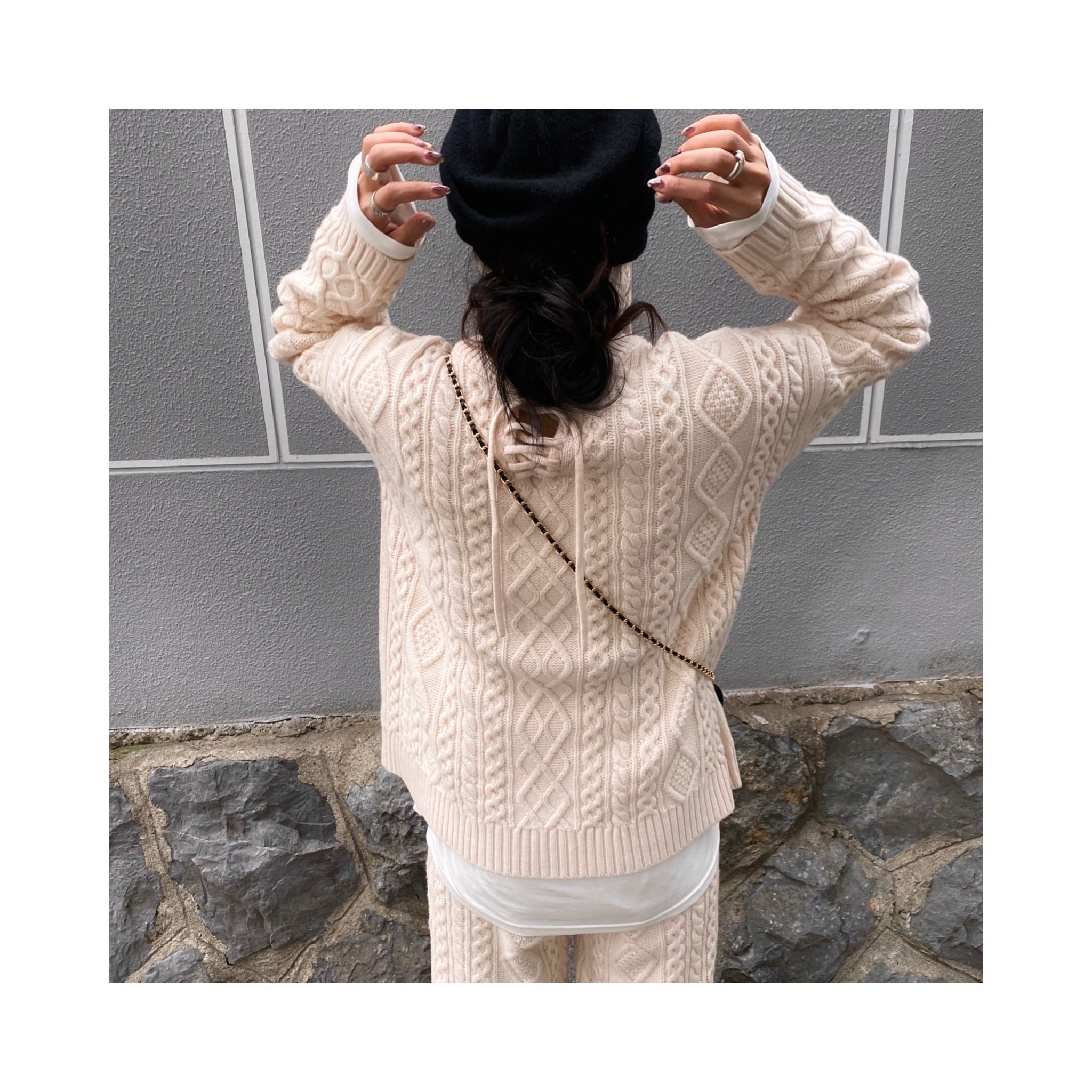 ALAIN laceup woolknit