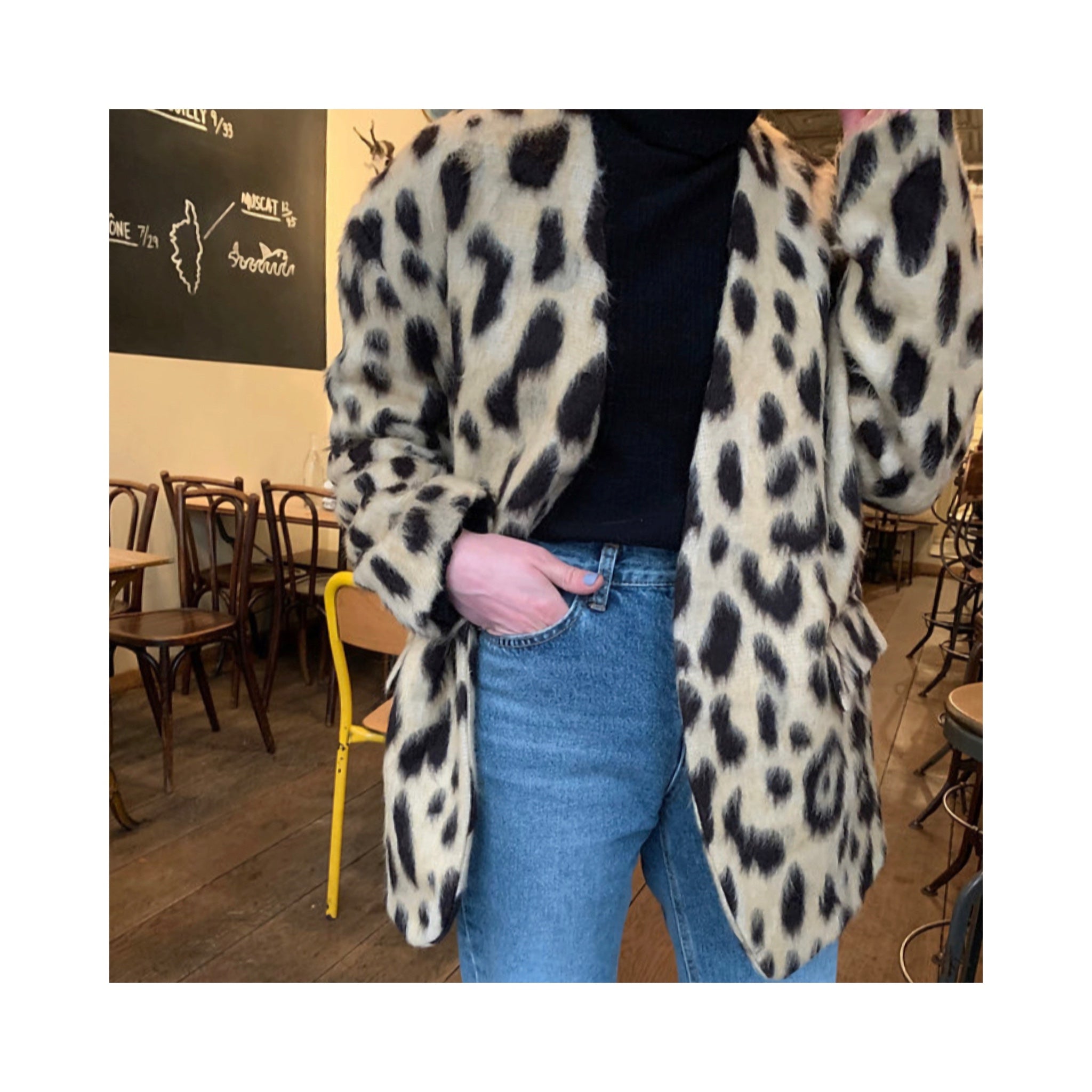 .wool leopard jacket