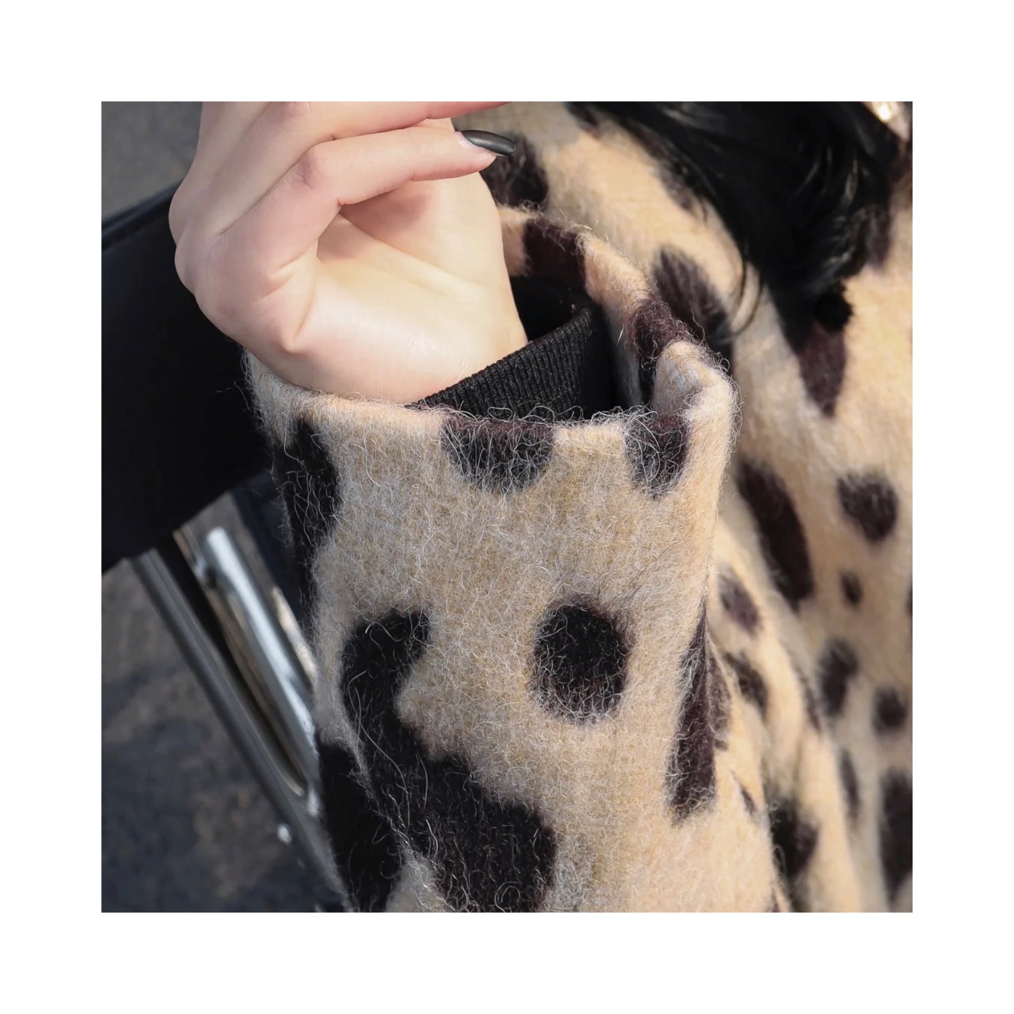 .wool leopard jacket
