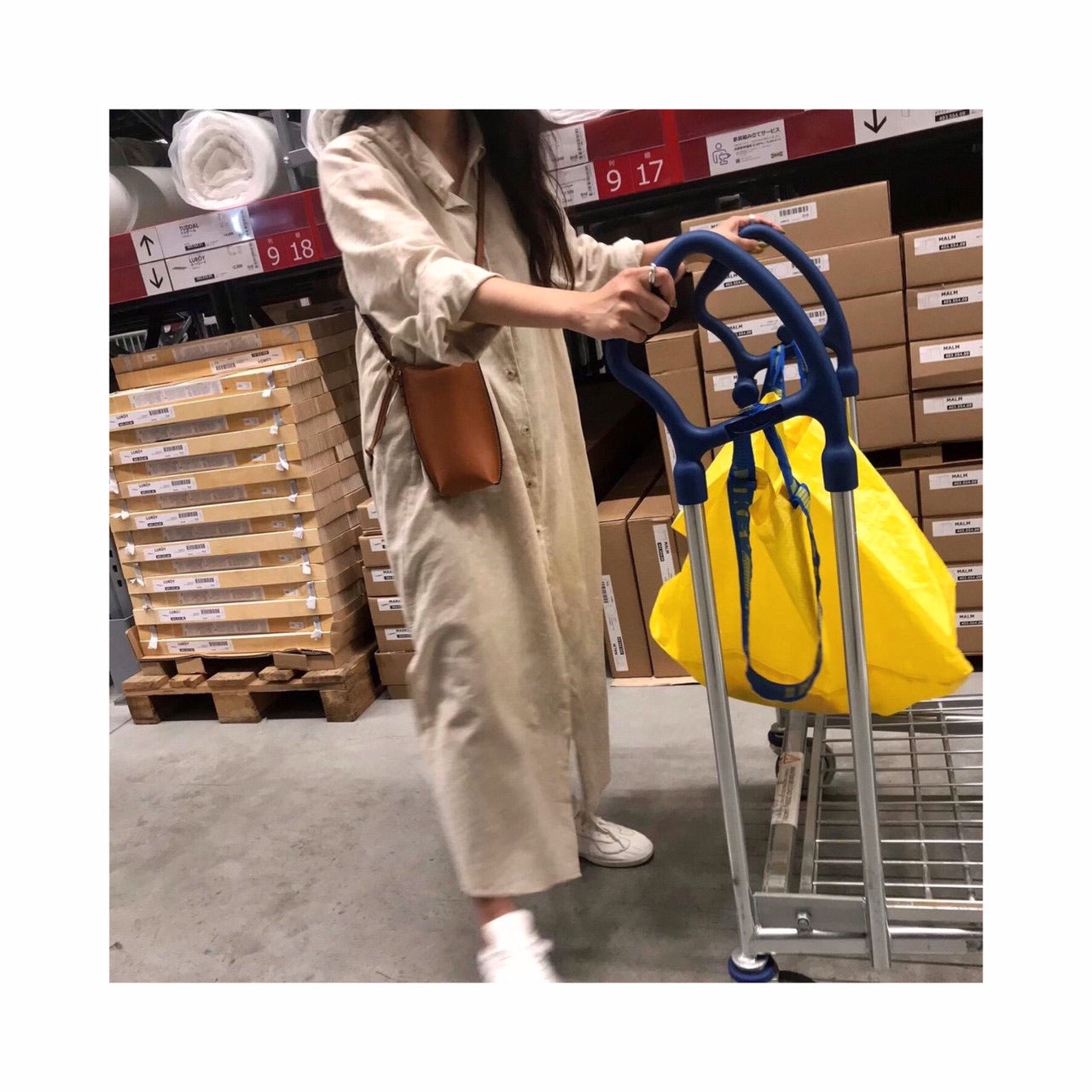 ORIGINAL linen long highneck shirtop