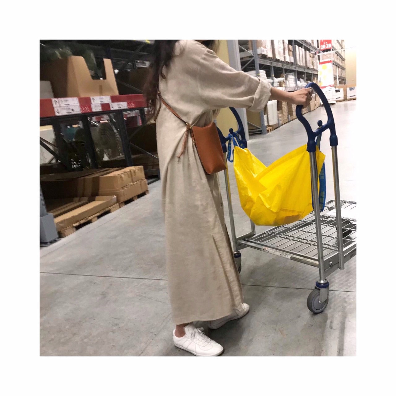 ORIGINAL linen long highneck shirtop