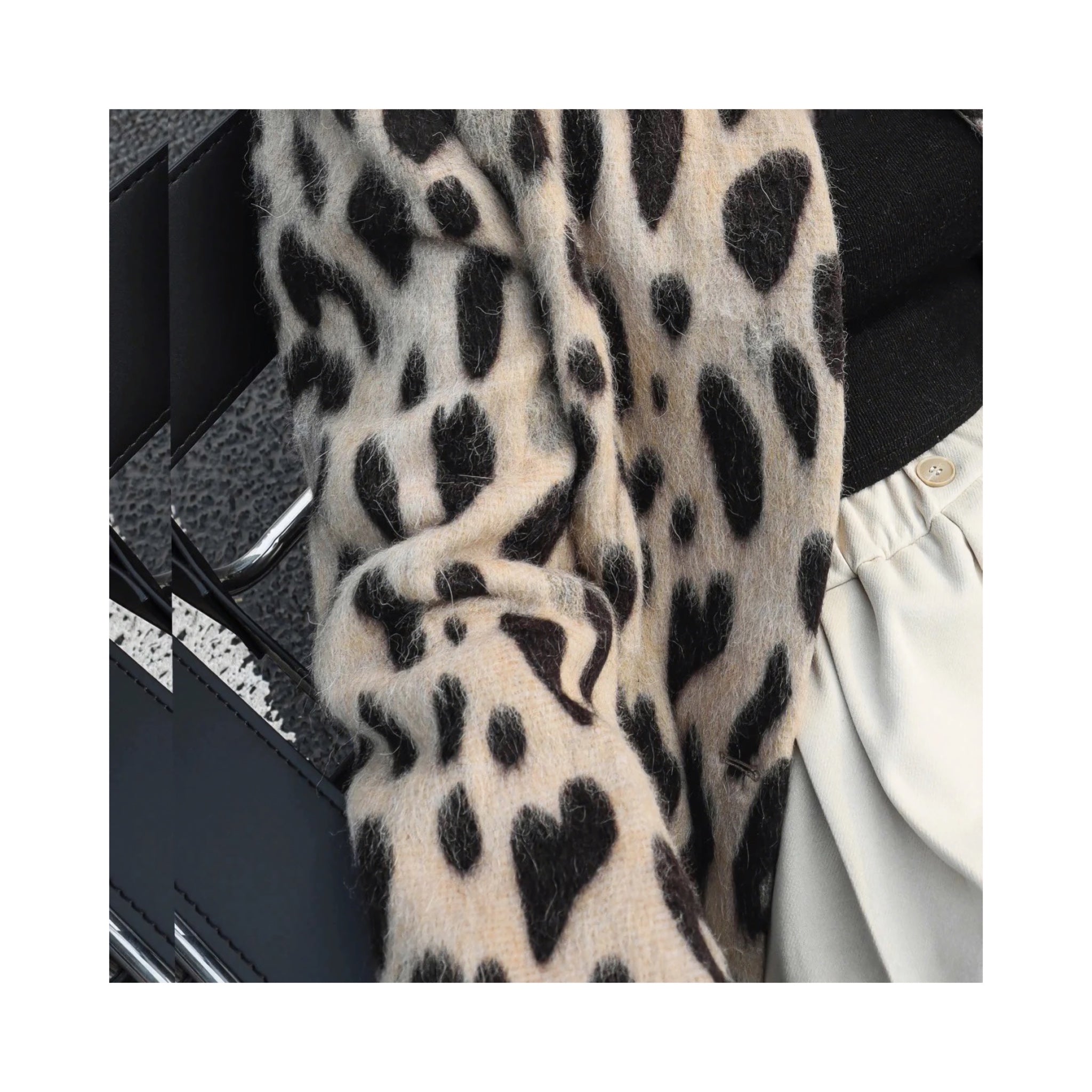 .wool leopard jacket