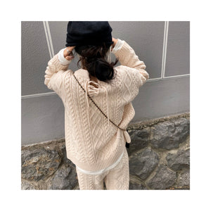 wool cable knit pants