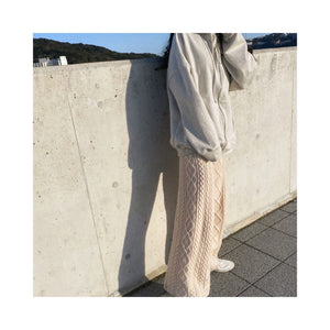 wool cable knit pants