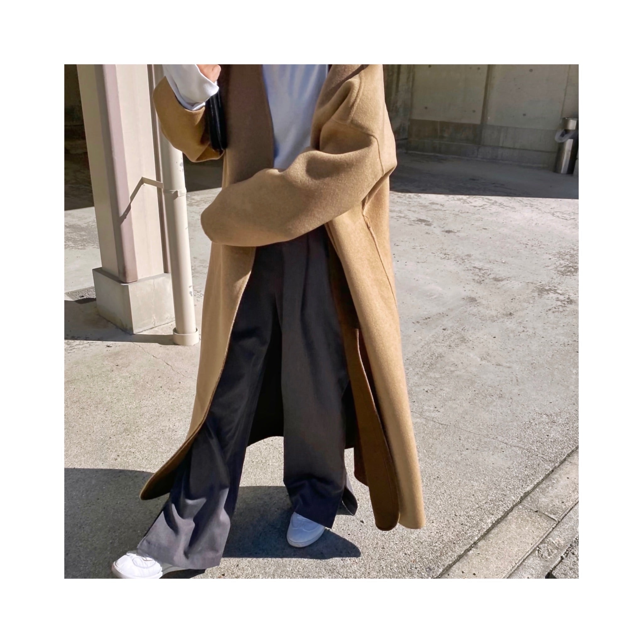 long reversible wool handmade coat