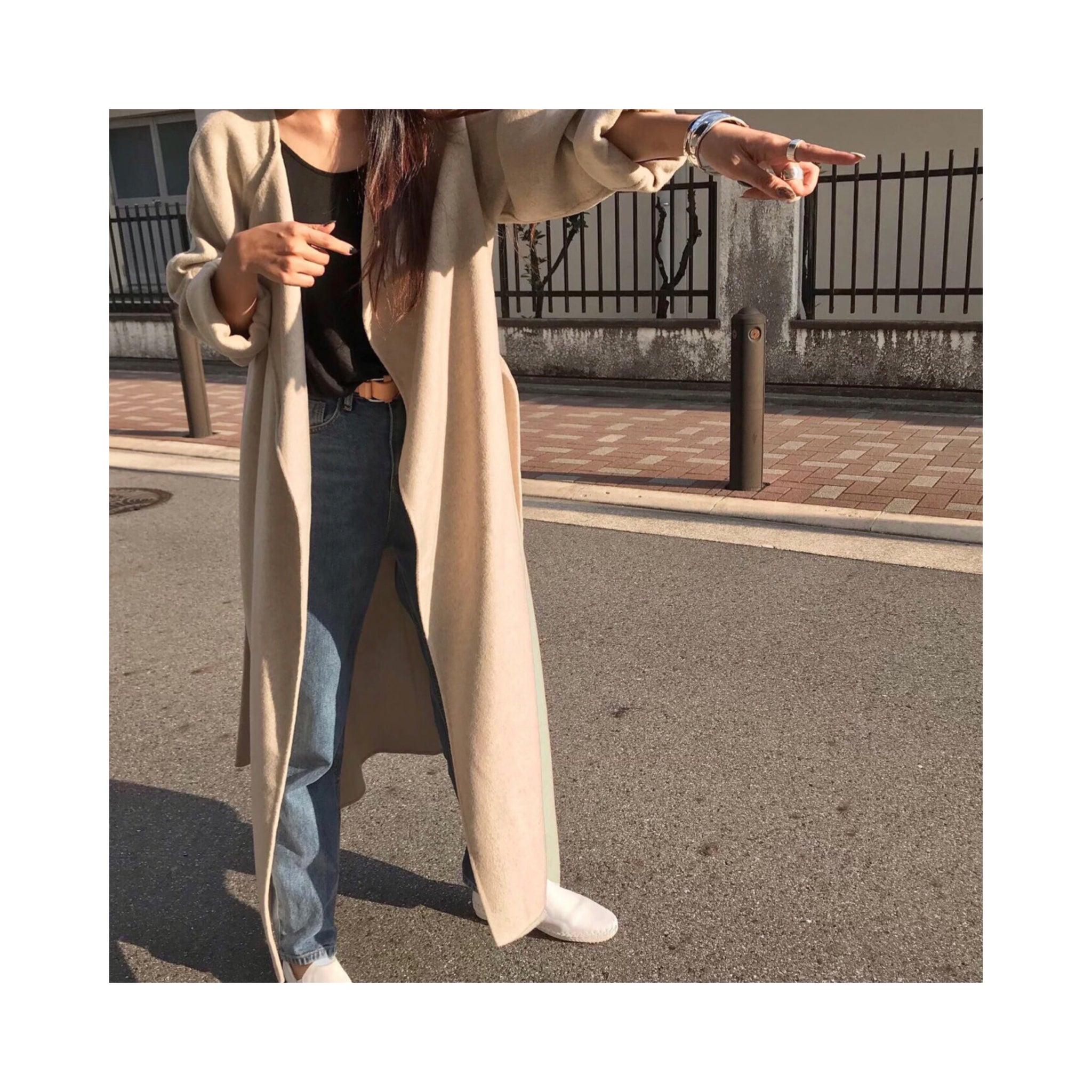 beige oatmeal handmade coat