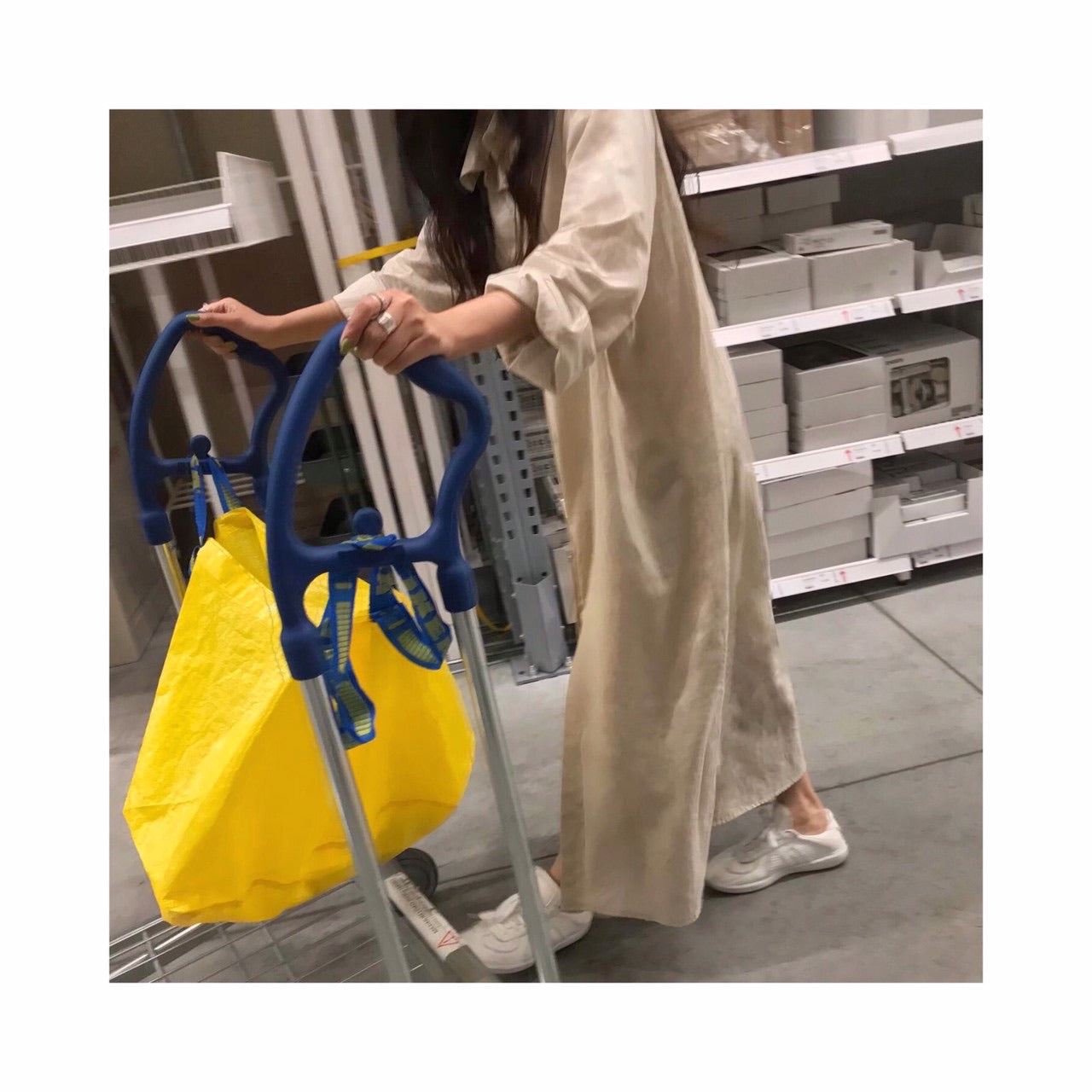 ORIGINAL linen long highneck shirtop