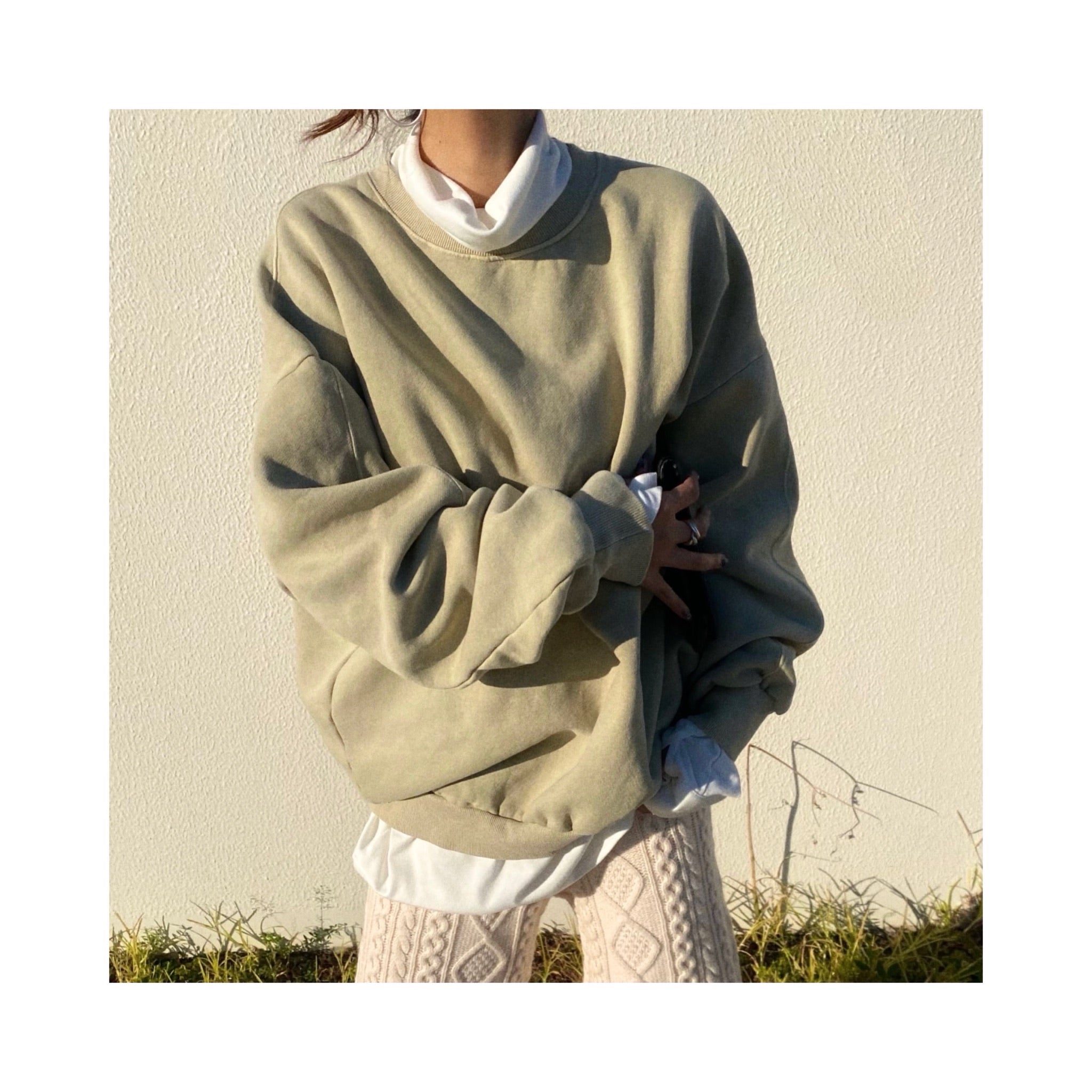 wool cable knit pants