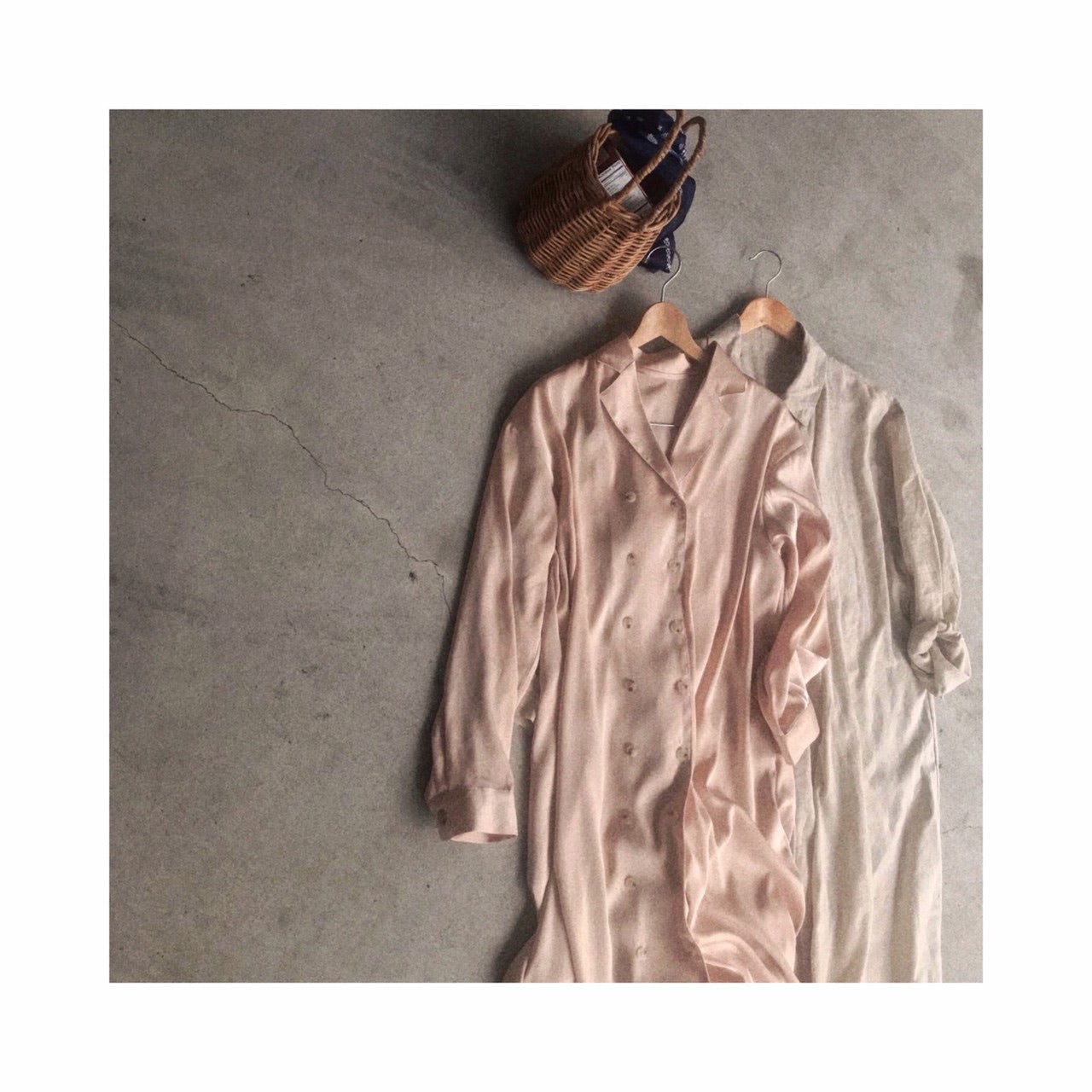 ORIGINAL linen long highneck shirtop