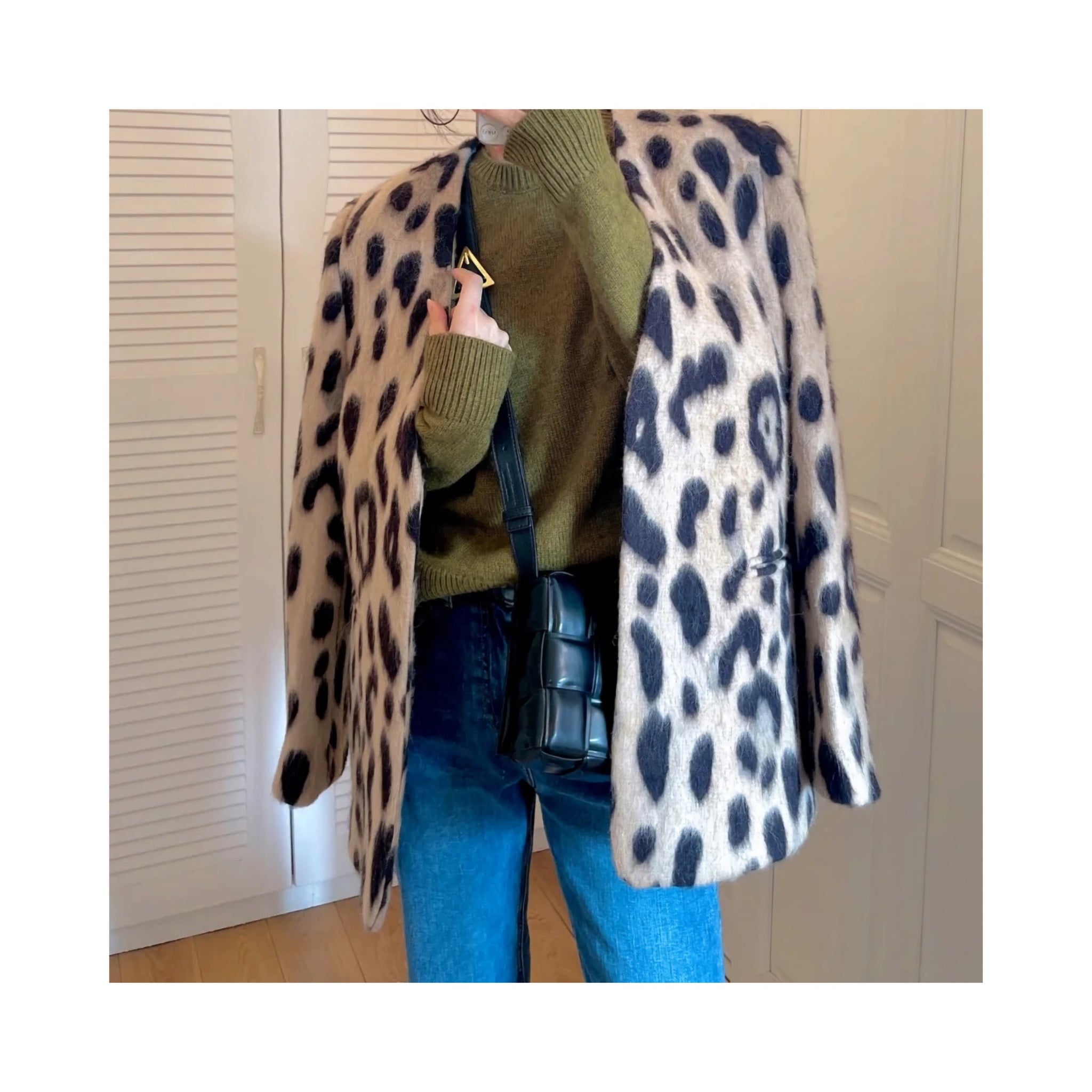 .wool leopard jacket