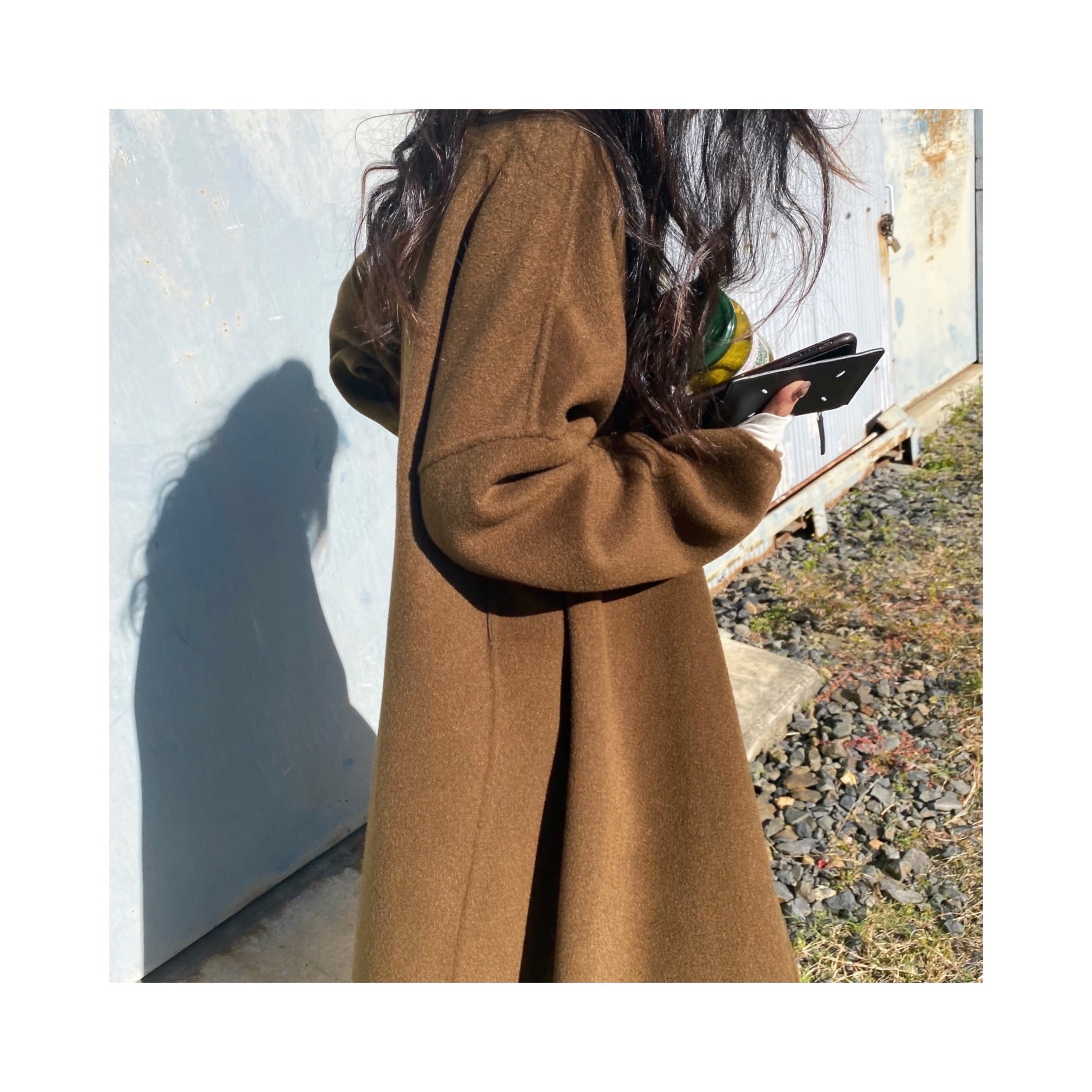 long reversible wool handmade coat