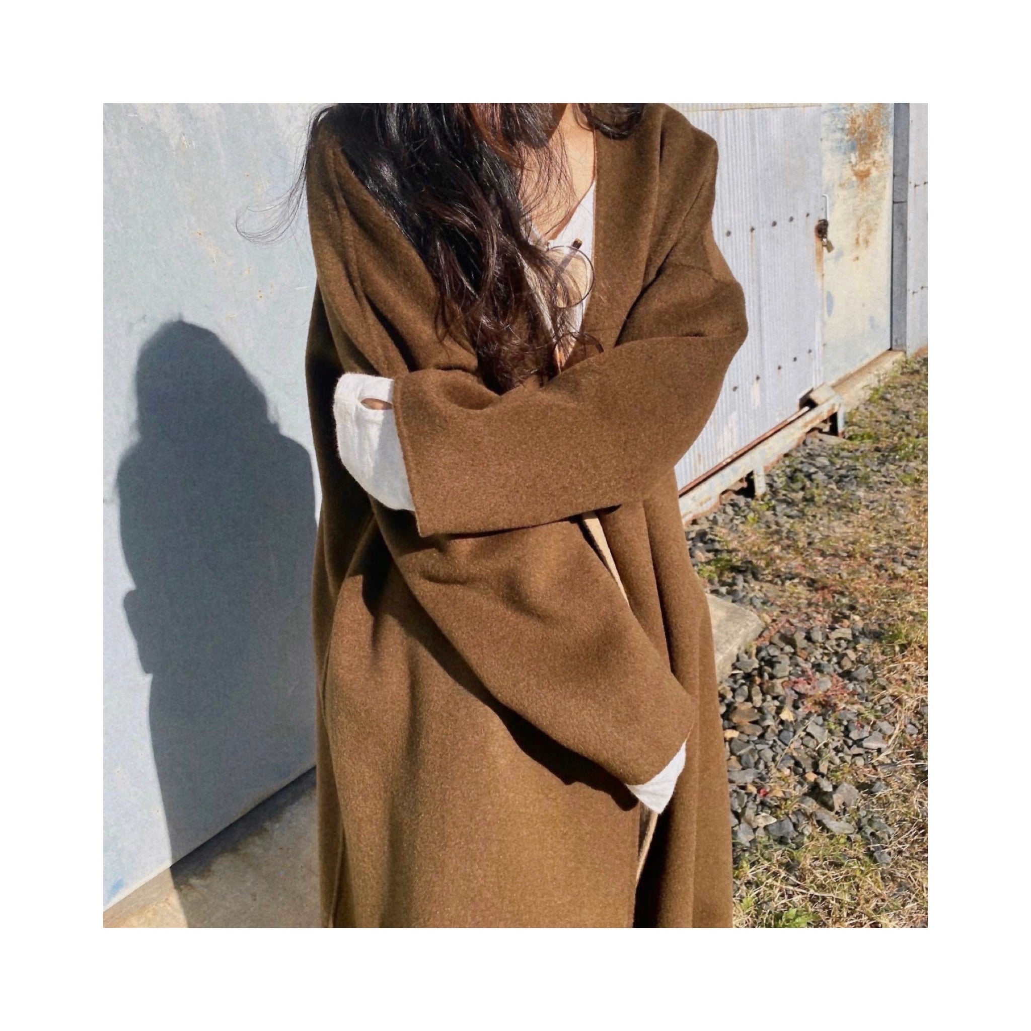 long reversible wool handmade coat