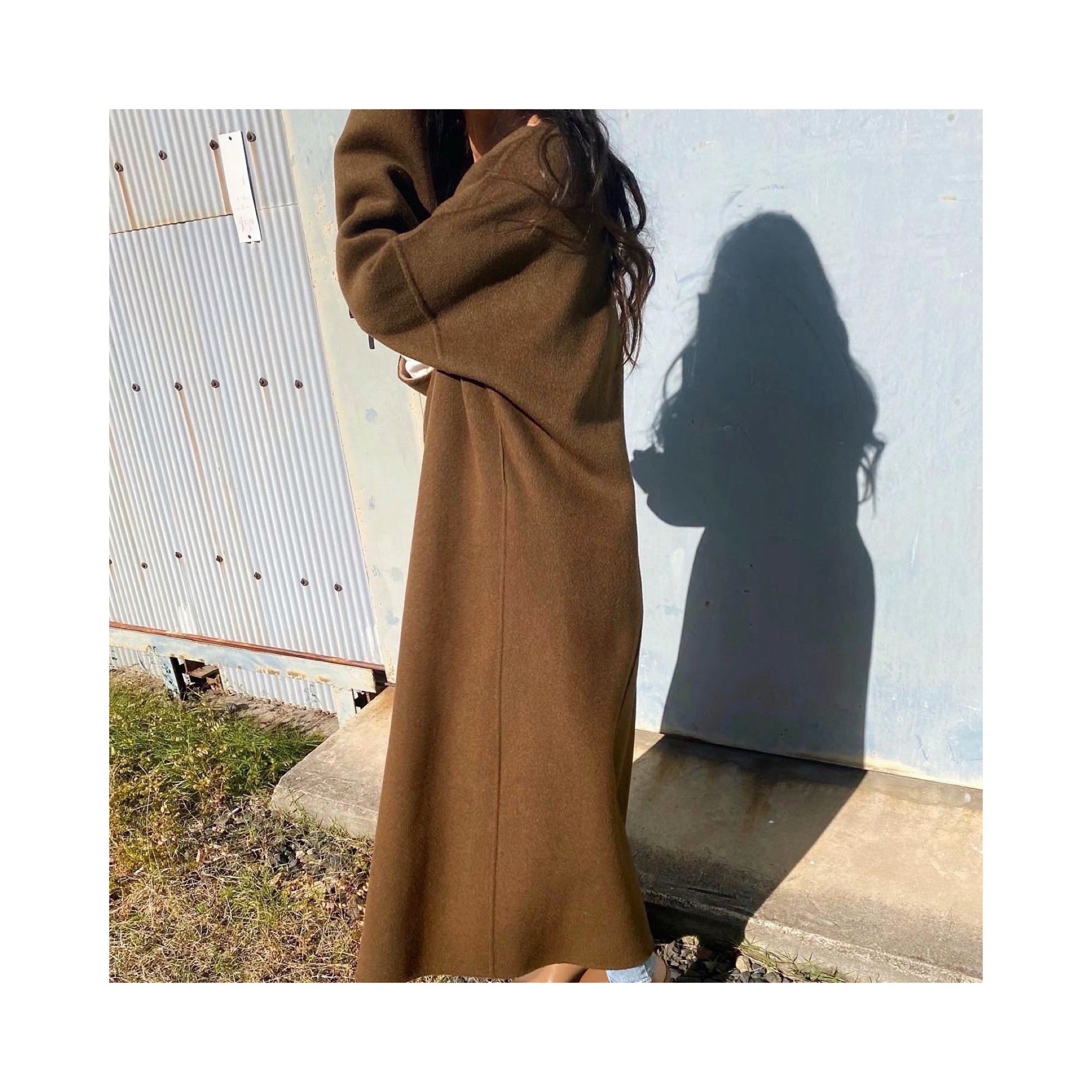 long reversible wool handmade coat