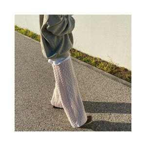 wool cable knit pants