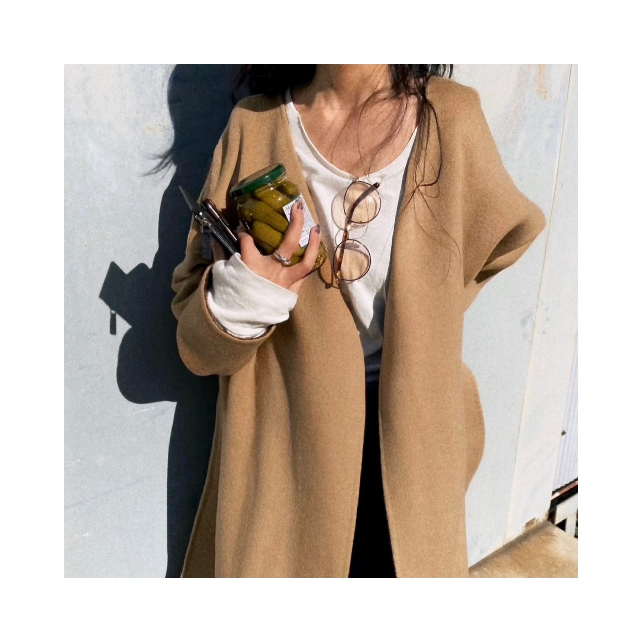 long reversible wool handmade coat