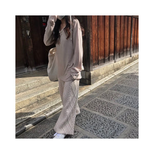 wool cable knit pants