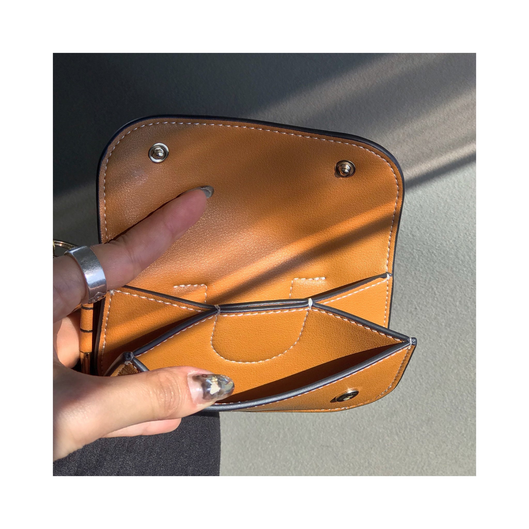 real leather miniwallet case