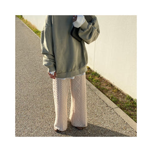 wool cable knit pants